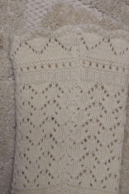 Pointelle Knit Slouch Socks Ecru
